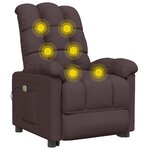vidaXL Fauteuil de massage Marron foncé Tissu
