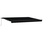 vidaXL Auvent Rétractable Manuel Noir 450x350 cm