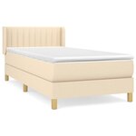 vidaXL Sommier à lattes de lit avec matelas Crème 100x200 cm Tissu