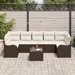 vidaXL Ensemble de canapé de jardin Marron 55 x 55 x 37 cm polyrotin