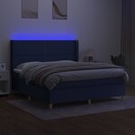 vidaXL Sommier à lattes de lit matelas et LED Bleu 180x200 cm Tissu
