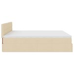 VidaXL Cadre de lit ottoman avec matelas crème 200x200cm tissu