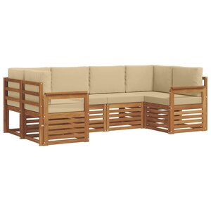 vidaXL Ensemble de canapé d'angle avec coussin 6 Pièces Naturel