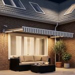 vidaXL Auvent rétractable électrique Gris clair et blanc