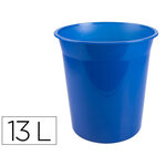 Corbeille papier q-connect plastique resistant 13l       275x285mm coloris bleu        translucide