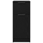 vidaXL Buffet Chêne Noir Chêne noir 30 x 30 x 70 cm Bois d'ingénierie