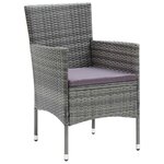 vidaXL Ensemble de jardin de 5 pièces en poly-rattan gris