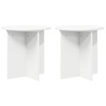 vidaXL Support de Plante 2 pièces Blanc Ø40 x 40 cm Bois d'ingénierie