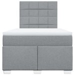 vidaXL Sommier à lattes de lit et matelas gris clair 120x190 cm tissu