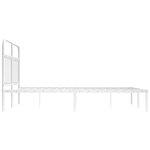 vidaXL Cadre de lit métal sans matelas et tête de lit blanc 135x190 cm