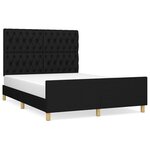 vidaXL Cadre de lit avec tête de lit Noir 140x200 cm Tissu
