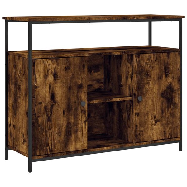 vidaXL Buffet chêne fumé 100x35x80 cm bois d'ingénierie