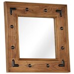 vidaXL Miroir Bois d'acacia massif 50 x 50 cm
