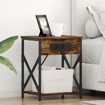 vidaXL Cabinet de chevet avec tiroir 2 Pièces Chêne fumé 41 x 31 x 51 cm