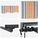 vidaXL Auvent Rétractable Rayure Multicolore 450x300 cm tissu