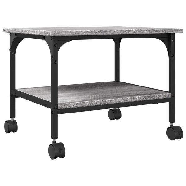 vidaXL Support d'imprimante à 2 niveaux sonoma gris 50x40x38 cm