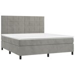 vidaXL Sommier à lattes de lit matelas et LED Gris clair 160x200 cm