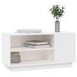 vidaXL Meuble TV Blanc 80x35x40 5 cm Bois de pin massif