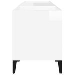vidaXL Armoire à disques blanc brillant 121x38x48 cm bois d'ingénierie