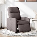 vidaXL Fauteuil inclinable électrique Marron foncé Tissu