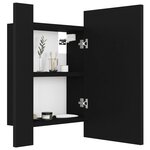 vidaXL Armoire à miroir de salle de bain LED Noir 40x12x45cm Acrylique