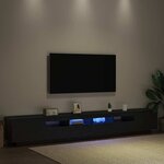 vidaXL Meuble TV 3 Pièces Noir 260 x 35 x 40 cm Bois d'ingénierie