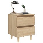 vidaXL Tables de chevet pieds en pin 2 Pièces chêne sonoma 40x35x50 cm