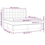 vidaXL Sommier à lattes de lit matelas et LED Crème 160x200 cm Tissu