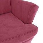 vidaXL Fauteuil à oreilles avec tabouret bordeaux velours