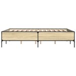 vidaXL Cadre de lit chêne sonoma 135x190 cm bois d'ingénierie et métal