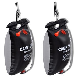 vidaXL Douche solaire d'extérieur de camping 20 L 2 Pièces