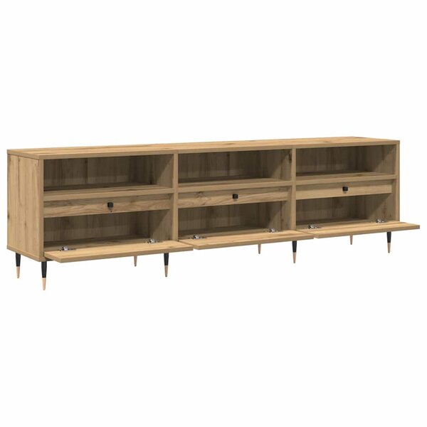 vidaXL Meuble TV chêne artisanal 150 x 30 x 44.5 cm Bois d'ingénierie