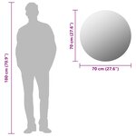 vidaXL Miroir mural 70 cm Rond Verre