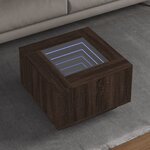 vidaXL Table basse avec LED chêne marron 60x60x40 cm bois d'ingénierie