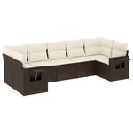 vidaXL Salon de jardin avec coussins 7 Pièces marron résine tressée