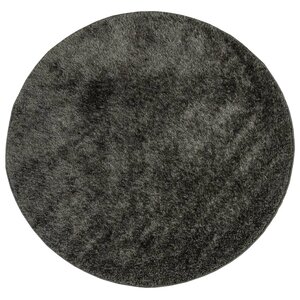 vidaXL Tapis ISTAN à poils longs aspect brillant anthracite Ø 80 cm