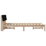 vidaXL Cadre de lit Marron et noir 120 x 190 cm Bois massif en pin