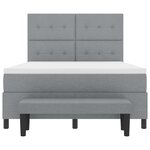 vidaXL Lit à Ressorts avec Matelas et Banc Gris Clair 160x200 cm Tissu