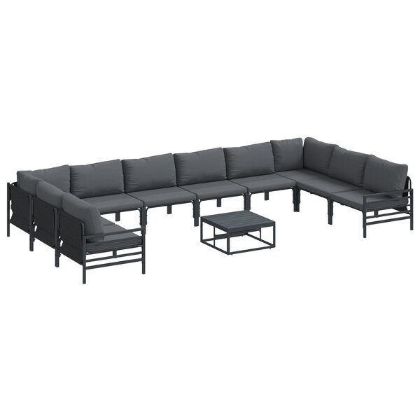 vidaXL Ensemble de canapé de jardin 11 Pièces Anthracite Acier