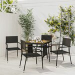 vidaXL Mobilier à dîner d'extérieur 5 Pièces Résine tressée Noir