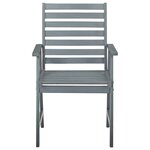 vidaXL Chaises à manger d'extérieur lot de 3 et coussins Acacia massif