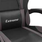 vidaXL Chaise de jeu pivotante Noir et gris Similicuir