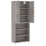vidaXL Buffet haut Sonoma gris 69 5x34x180 cm Bois d'ingénierie