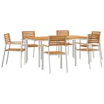Ensemble de jardin 7 pièces vidaXL en bois d'acacia massif