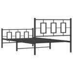 vidaXL Cadre de lit métal sans matelas avec pied de lit noir 107x203cm