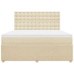 vidaXL Sommier à lattes de lit avec matelas Crème 180x200 cm Tissu