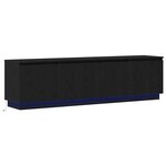 vidaXL Meuble TV avec LED Chêne noir 180 x 38 x 49 cm