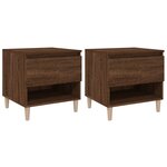 vidaXL Tables de chevet 2 Pièces Chêne brun 50x46x50 cm Bois d’ingénierie