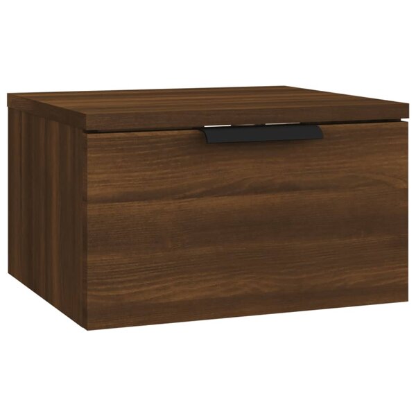 vidaXL Table de chevet murale Chêne marron 34x30x20 cm