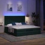 VidaXL Cadre de lit ottoman avec matelas vert foncé 180x200cm velours